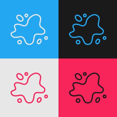 Pop Art Line Su sızıntısı ikonu renk arkaplanında izole edildi. Vektör.