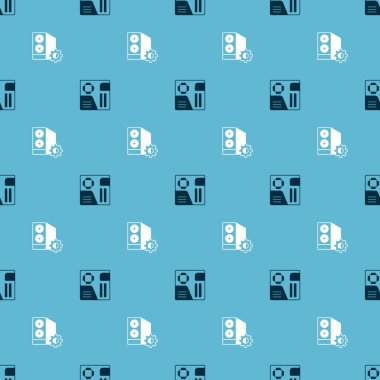 Ana kart dijital çipi ve bilgisayar çantasını kusursuz desen olarak ayarla. Vektör.