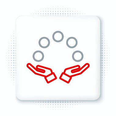 Hat Jonglörlüğü top simgesi beyaz arkaplanda izole edildi. Renkli taslak konsepti. Vektör.