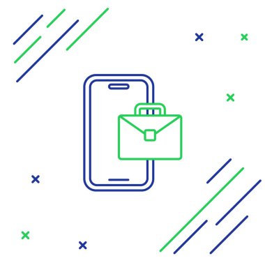 Beyaz arkaplanda serbest çizgi simgesi izole edildi. Evinde dizüstü bilgisayarla çalışan serbest çalışan bir adam. Çevrimiçi iş, uzak iş kavramı. Renkli taslak konsepti. Vektör.