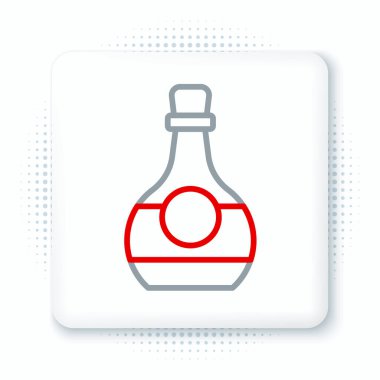 Beyaz arka planda izole edilmiş konyak veya brendi ikonu çizgisi. Renkli taslak konsepti. Vektör.