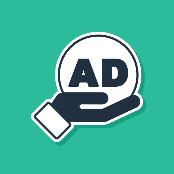 Ikona Blue Advertising Izolovaná Zeleném Pozadí Koncepce Marketingu Propagace Reagující — Stockový vektor