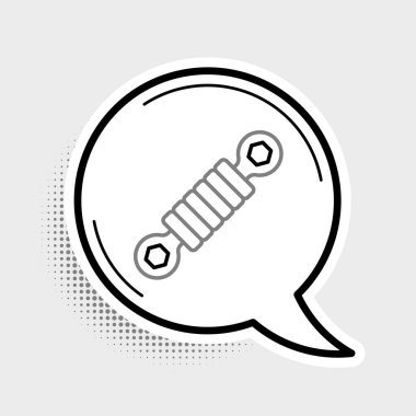 Hat Şok emici simgesi gri arkaplanda izole edildi. Renkli taslak konsepti. Vektör.