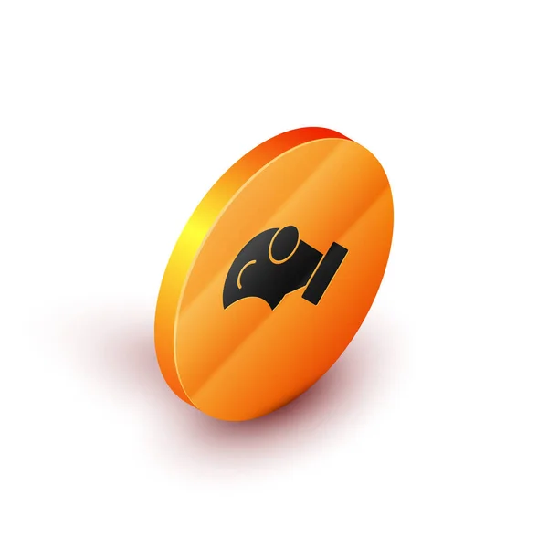Isometric Gas Mask Icon Isolated White Background Respirator Sign Orange — Stock Vector