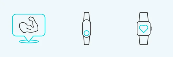 Установите Линейку Умных Часов Значок Smartwatch Вектор — стоковый вектор