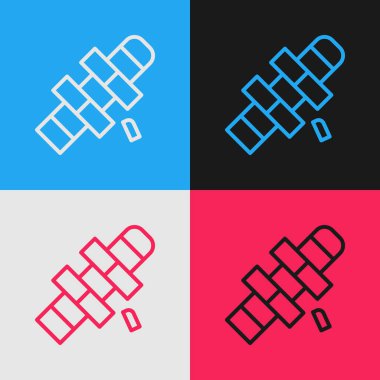Pop Art Line Hopscotch ikonu renk arkaplanında izole edildi. Çocuklar için asfalt kaplama çizimi. Vektör.