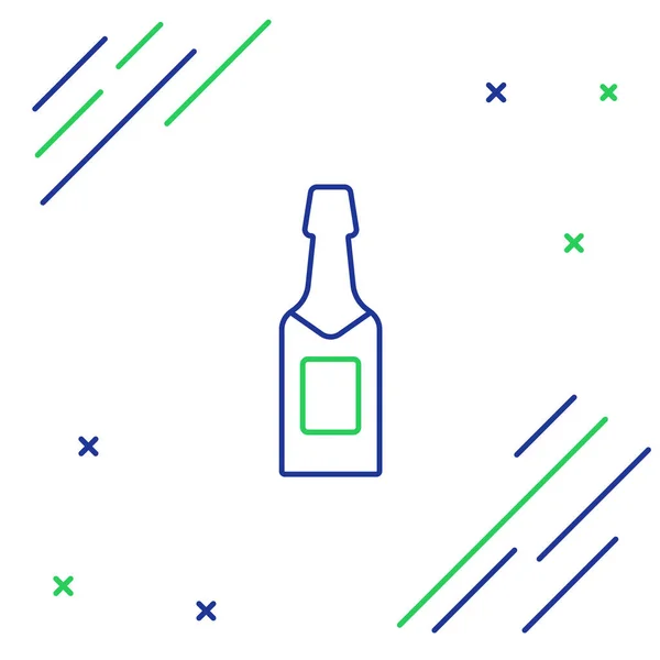 Línea Icono Botella Champán Aislado Sobre Fondo Blanco Concepto Esquema — Archivo Imágenes Vectoriales