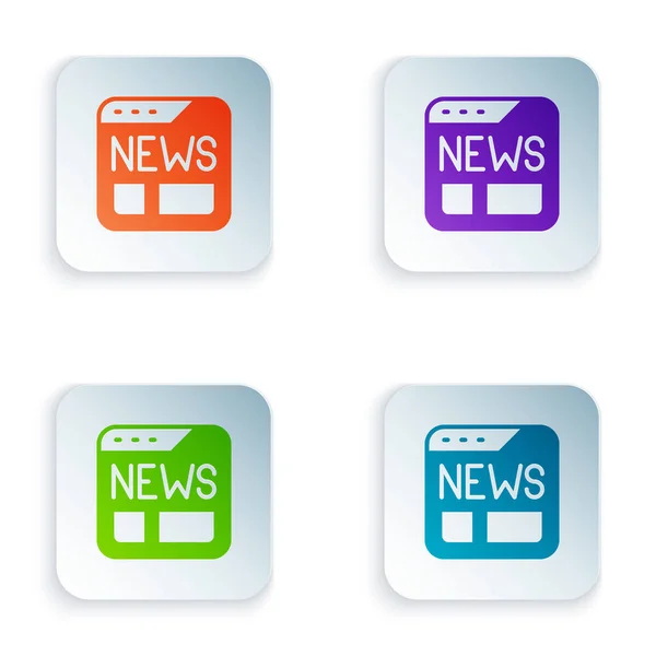 Color News Icon Isolated White Background Newspaper Sign Mass Media — 스톡 벡터