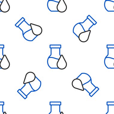 Hat yağı petrol test tüpü ikonu beyaz arka planda izole edilmiş kusursuz desen. Renkli taslak konsepti. Vektör.