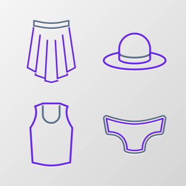 Erkek İç Çamaşırı Şapkası ve Etek ikonu. Vektör.