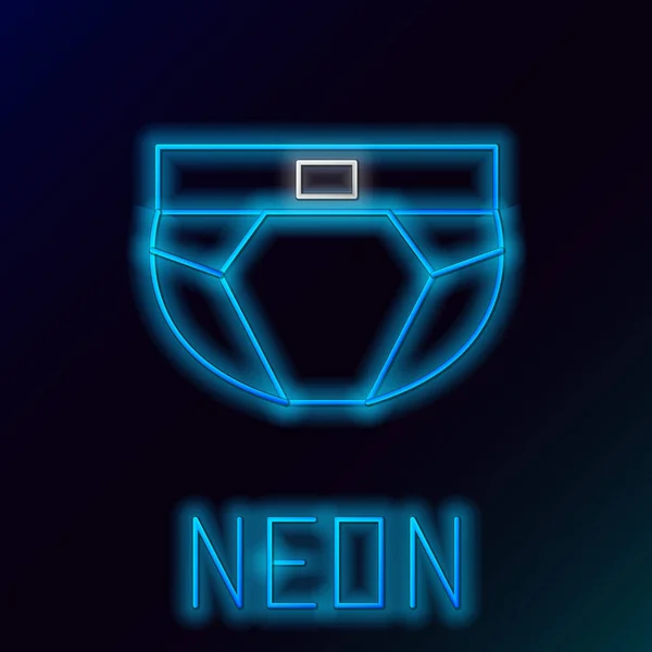Glödande Neon Line Män Kalsonger Ikon Isolerad Svart Bakgrund Mänskliga — Stock vektor
