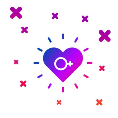 Beyaz arkaplanda izole edilmiş Feminizm simgesi. Özgürlük, bağımsızlık, eşitlik için savaş. Kademeli rastgele dinamik şekiller. Vektör.