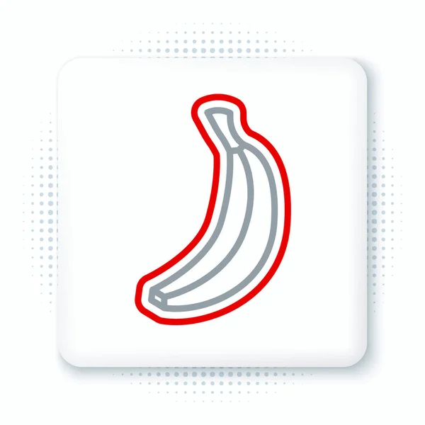 Línea Banana Icono Aislado Sobre Fondo Blanco Concepto Esquema Colorido — Vector de stock