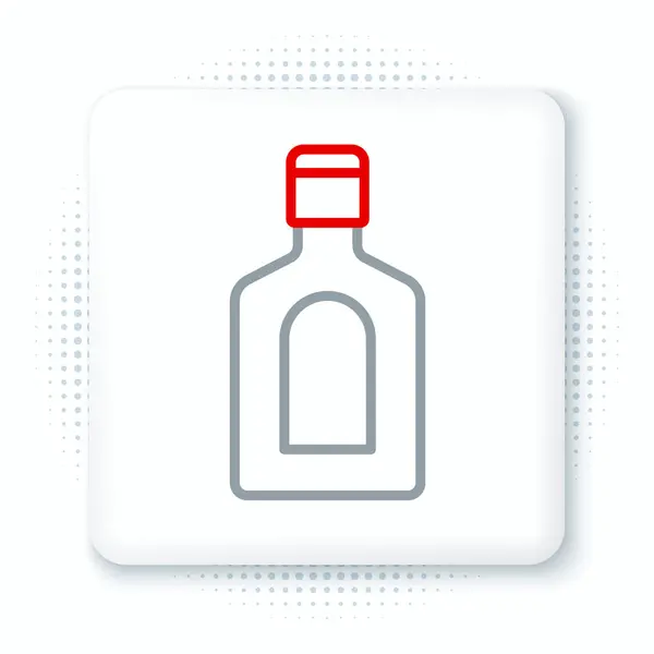 Line Flasche Shampoo Symbol Isoliert Auf Weißem Hintergrund Buntes Rahmenkonzept — Stockvektor