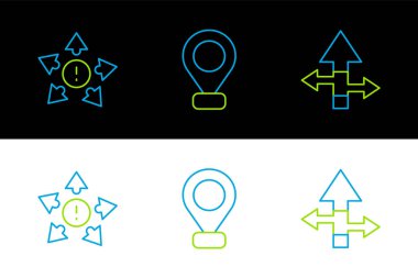 Satır Arrow 'u çok yönlü ok ve konum simgesi olarak ayarla. Vektör.