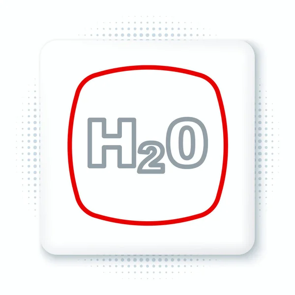 Line Kemisk Formel Vanddråber H2O Formet Ikon Isoleret Hvid Baggrund – Stock-vektor
