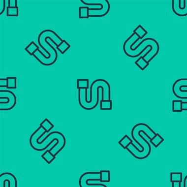 Mavi çizgi sanayi metalik boru ikonu yeşil arka planda izole edilmiş pürüzsüz desen. Vektör.