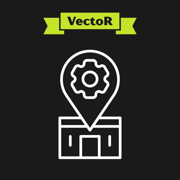 Línea Blanca Icono Del Servicio Reparación Bicicletas Aislado Sobre Fondo — Vector de stock