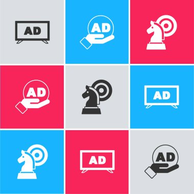 Reklamcılığı ve Satranç simgesini ayarla. Vektör