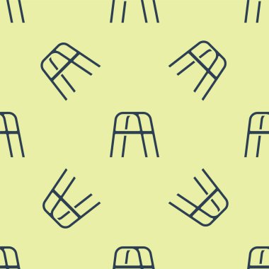 Özürlü kişi simgesi için Mavi Yürütücü sarı arka planda izole edilmiş pürüzsüz desen. Vektör.