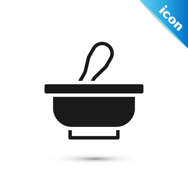 Grey Mortar Pestle Icon Isolated White Background Vector — Stock Vector