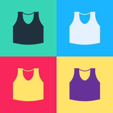 Pop Art Undershirt simgesi renk arkaplanda izole edildi. Vektör.