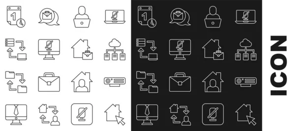 Establecer Línea Cámara Web Trabajo Línea Freelancer Silenciar Micrófono Ordenador — Archivo Imágenes Vectoriales