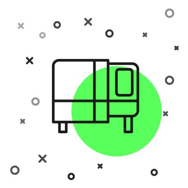 Siyah çizgi yatak simgesi beyaz arkaplanda izole edildi. Vektör.