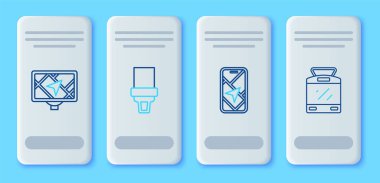 Emniyet kemeri şehir haritası navigasyon cihazını tramvay ve demiryolu ikonu ile ayarla. Vektör.