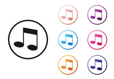 Siyah Müzik, beyaz arkaplanda izole edilmiş ton simgesi. Simgeleri renklendirin. Vektör.