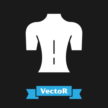 Siyah arkaplanda beyaz masaj simgesi izole edildi. Rahatlatıcı, boş zaman. Vektör.