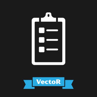 Beyaz Bakım Salonu fiyat listesi simgesi siyah arka planda izole edildi. Vektör.