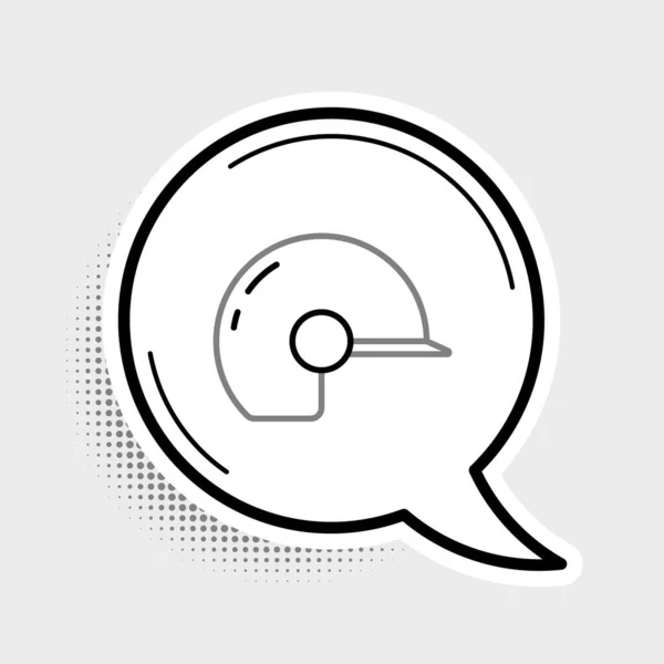 Line Baseball Helmet Icon Isolated Grey Background Colorful Outline Concept — Stockvektor