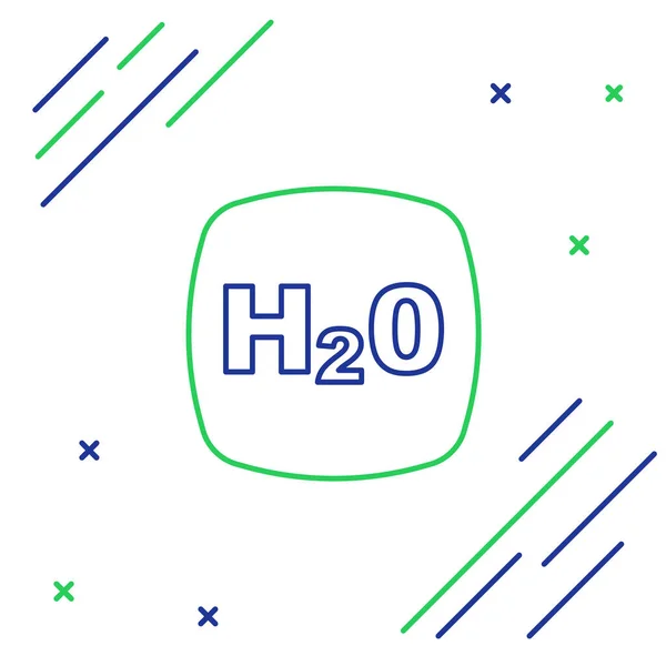 Line Chemical Fórmula Para Gotas Agua Icono Forma H2O Aislado — Vector de stock