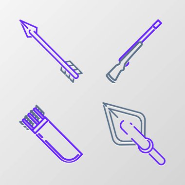 Hipster ok ucunu ok ve ok ile titret av silahı ve ikon. Vektör.