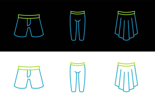 Skirt Short Pants Leggings 아이콘을 설정하 Vector — 스톡 벡터