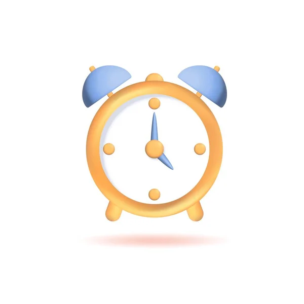 Alarm Clock Social Media Icon Countdown Reminder Isolated White Background — Stock Vector