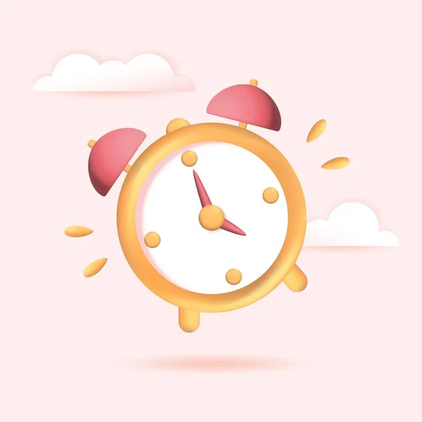 Alarm Clock Social Media Icon Countdown Reminder Isolated White Background — 图库矢量图片