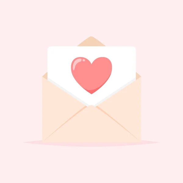 Envelope Heart Love Mail Valentine Day Greeting Cute Vector Illustration — Image vectorielle