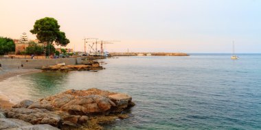 bagheria, yakındaki porticello denize evlerin kıyı at