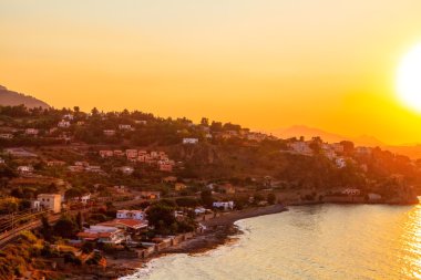 günbatımı üzerinde half moon bay, Sicilya