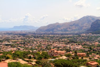 Sicilya ve Palermo monreale vurdu, cityscape yaz peyzaj