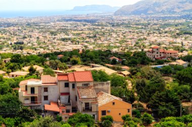 Sicilya ve Palermo monreale vurdu, cityscape yaz peyzaj