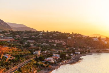 günbatımı üzerinde half moon bay, Sicilya