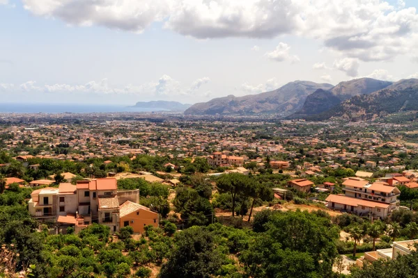 Sicilya ve Palermo monreale vurdu, cityscape yaz peyzaj