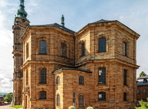 BAD STAFFELSTEIN, BAVARIA, GERMANY - JUNE 09 2013: Picture of the famous pilgrimage church of the fourteen helpers in need Vierzehnheiligen on June 09 2013 near Bad Staffelstein in Germany — Stock Photo, Image