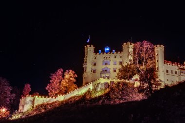 Geceleri fuessen, Almanya'da hohenschwangau