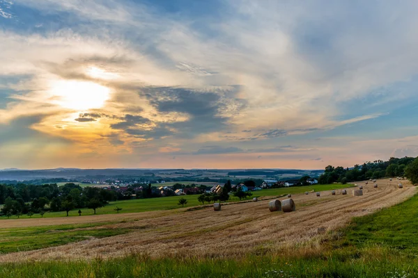 Paisaje del atardecer de verano en el campo — Foto de Stock