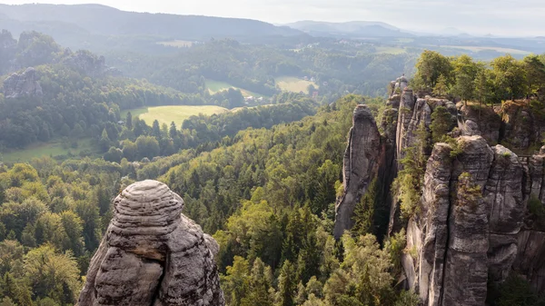 Saxonian 瑞士岩石德累斯顿附近地层 — 图库照片