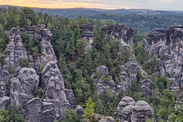 Saxonian 瑞士岩石德累斯顿附近地层 — 图库照片